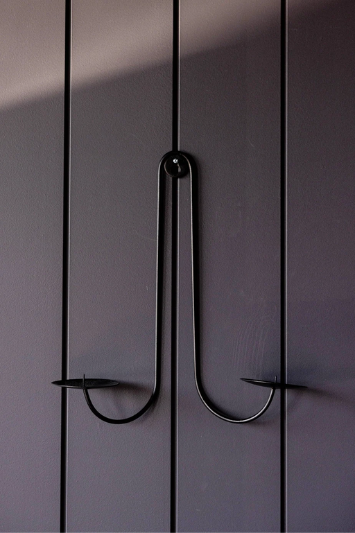 Black Iron Dual Candle Sconce