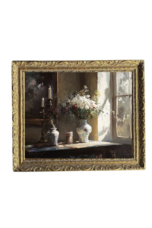 Antique Table Setting Framed Art
