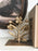 Gold Cast Iron Flower Bookend Set