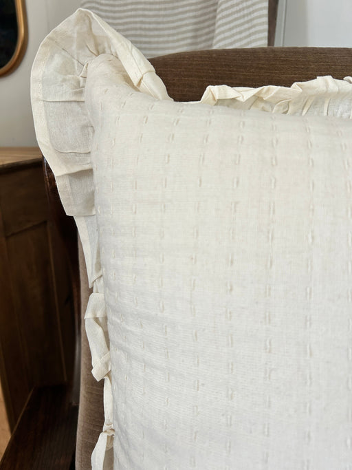 Cream Ruffle Pillow- 24" x 24"
