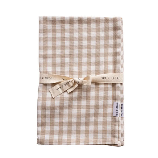 Beige Gingham Kitchen Towel Set