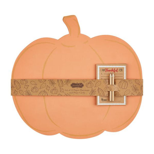 Thanksgiving Pumpkin Paper Placemat Set