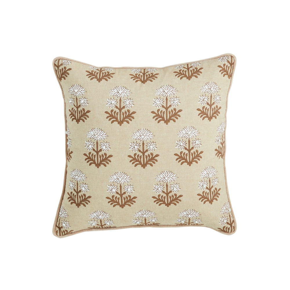 Block Print Bulb Floral Pillow