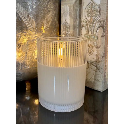 Geometric Impression Battery Operated Candle