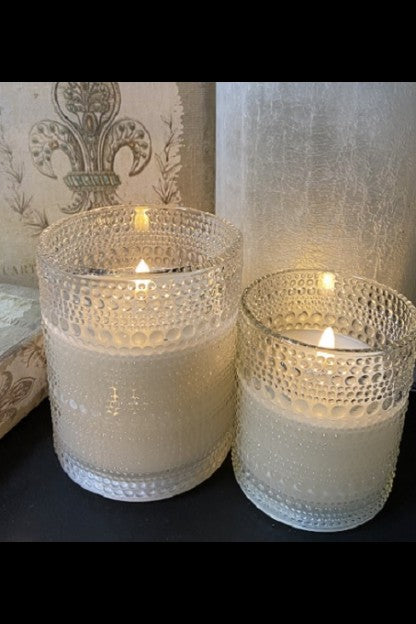 Hobnail Battery Operated Pillar Candle- 3.5" x 4"