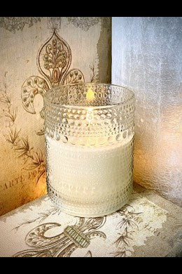 Hobnail Glass Battery Operated Pillar- 4" x 5"