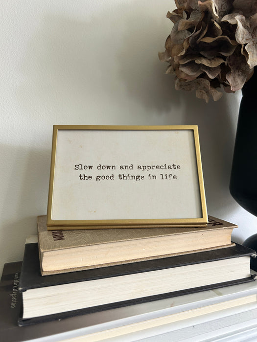Framed Quotes in Gold 4x6" Frame