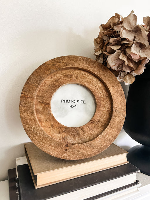 Round Wood Photo Frame