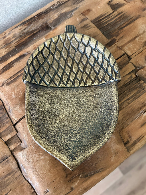 Large Acorn Brass Trinket Tray