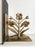 Gold Cast Iron Flower Bookend Set