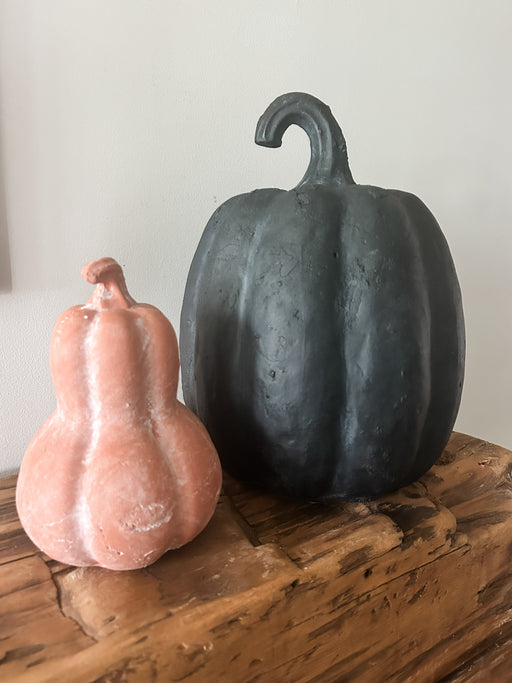 12"H Black Terracotta Pumpkin