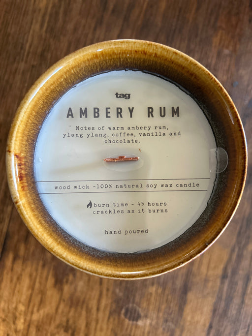 Ambery Rum Soy Woodwick Candle