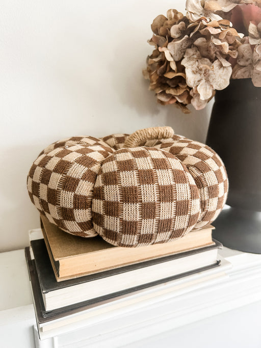 Brown Checkered Pumpkin