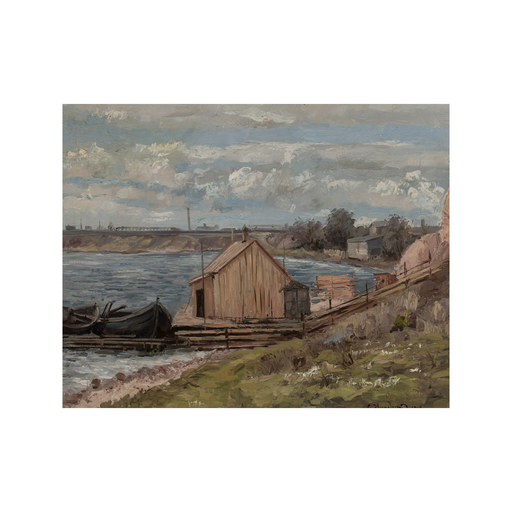 Coastal Landscape Vintage Art Print (no frame)