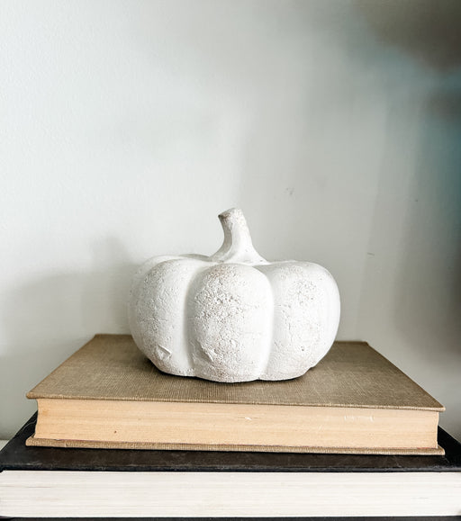 Mini White Terracotta Pumpkin