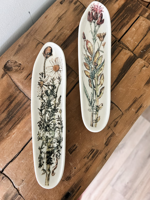 Floral Organic Stoneware Small Dish Assorted