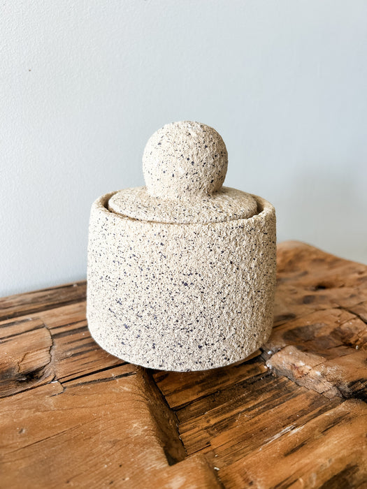 Textured Speckle Cement Canister