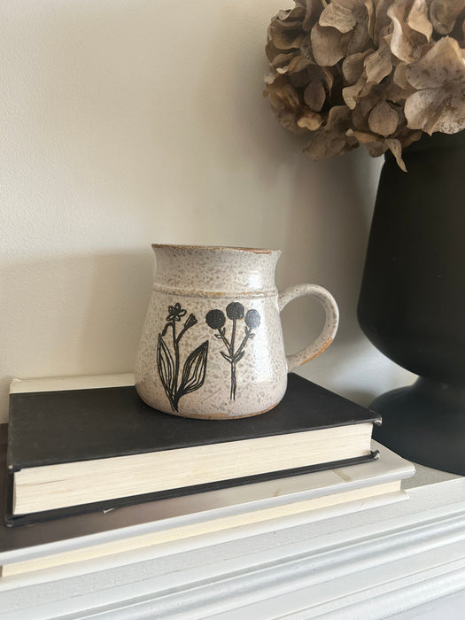 Debossed Stoneware Floral Mugs Assorted