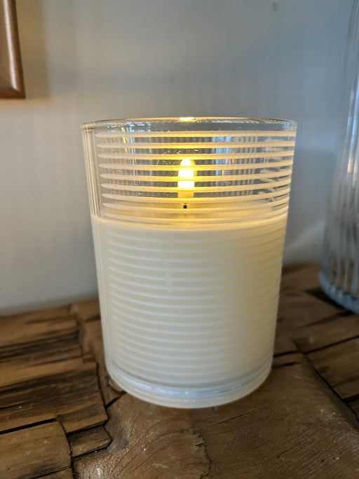 Geometric Impression Battery Operated Candle