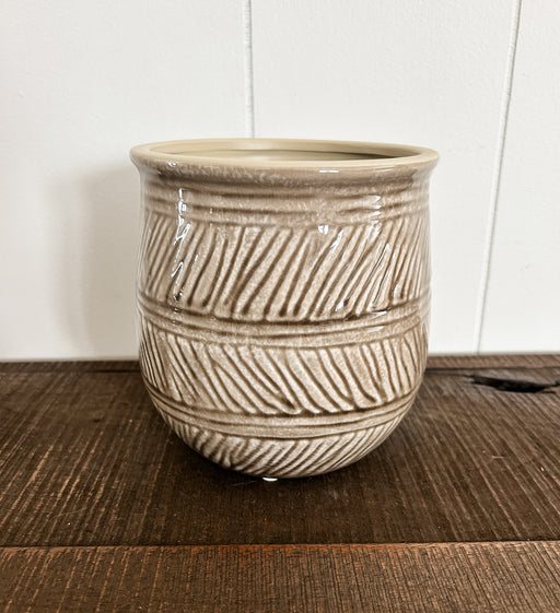 Brown Ceramic Texture Planter Pot