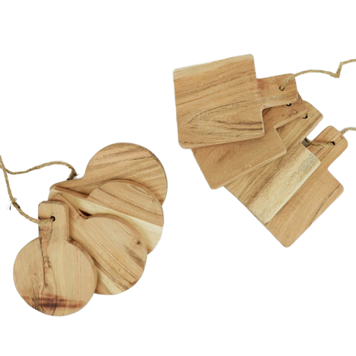 Wood Coaster Set Assorted Shapes