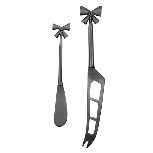 Gunmental Bow Cheese Knives Set