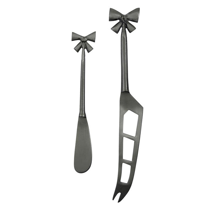 Gunmental Bow Cheese Knives Set