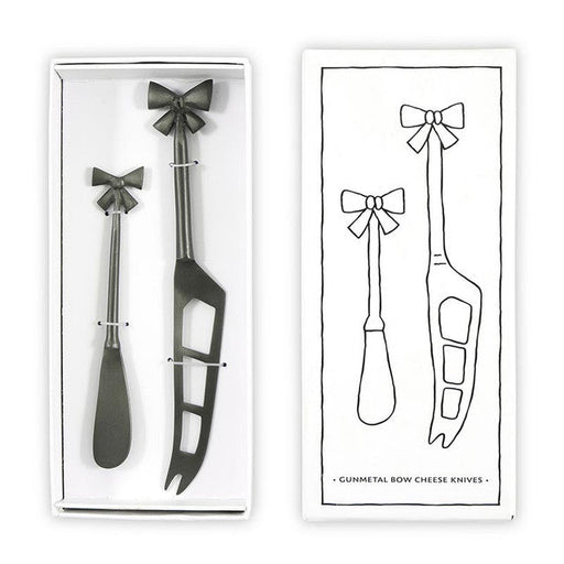 Gunmental Bow Cheese Knives Set