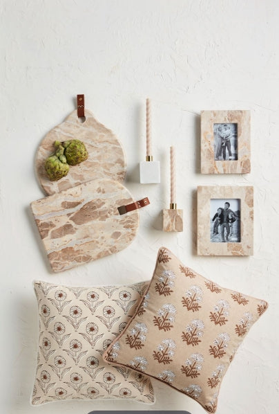 Block Print Flower Knot Pillow