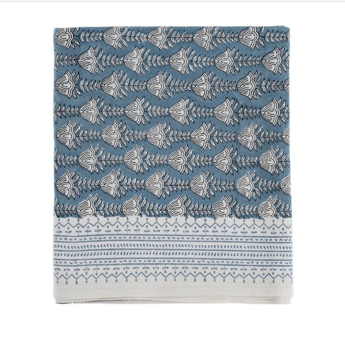 Bluebell Block Print Table Cloth