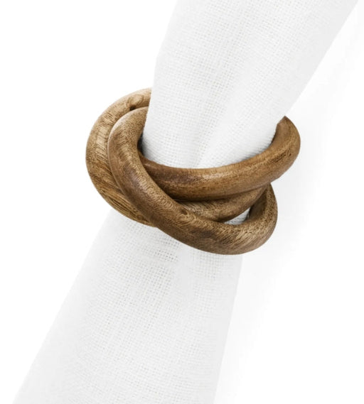 Mango Wood Napkin Rings Set of 4