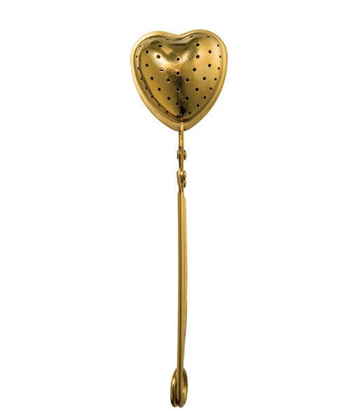 Gold Stainless Steel Heart Shaped Loose Tea Strainer
