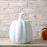 12"H White Terracotta Pumpkin