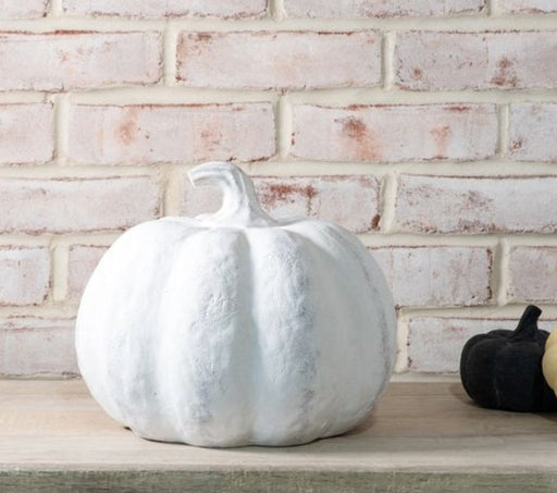 Large White Terracotta Pumpkin