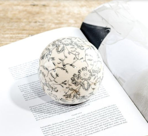 Charcoal Floral Heirloom Decorative Ball