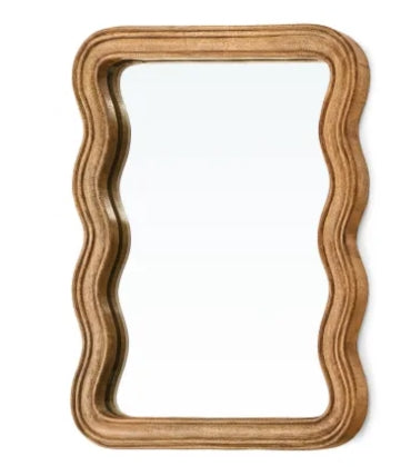Wavy Mango Wood Mirror