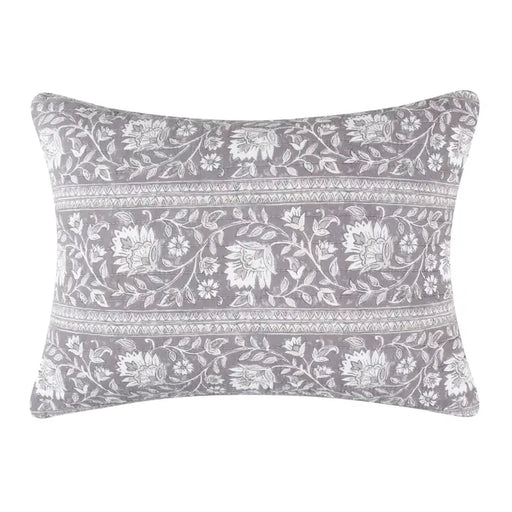Grey Lirelle Quilted Pillow