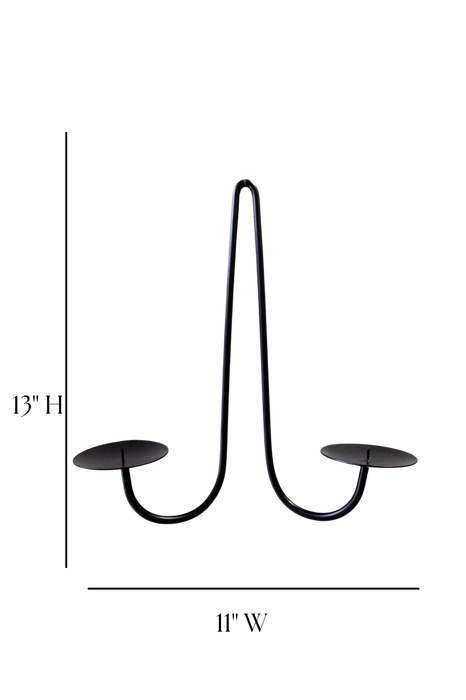 Black Iron Dual Candle Sconce