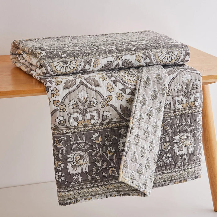 Lirelle Reversible Quilted Throw Blanket