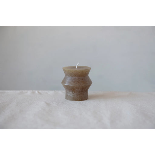 Olive Totem Pillar Candle