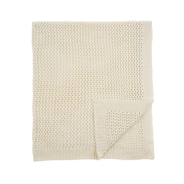 Ivory Knit Throw Blanket