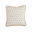 White & Beige Square Block Print Pillow with Jute Detail