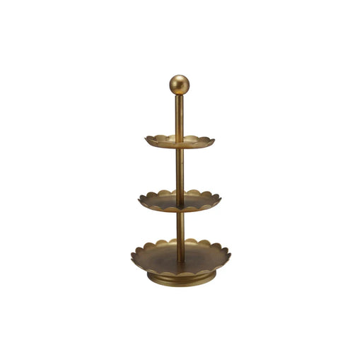 Mini Scallop Antique Gold Tier Tray